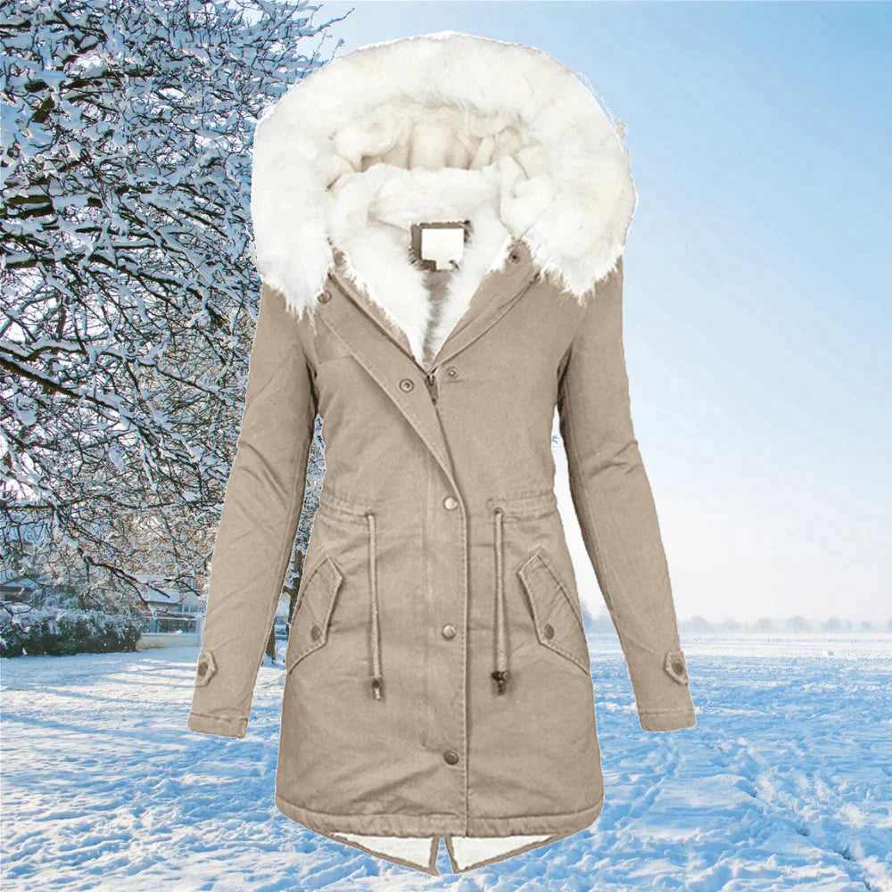 Parka Women Hooded Warm Winter Coat with Pockets