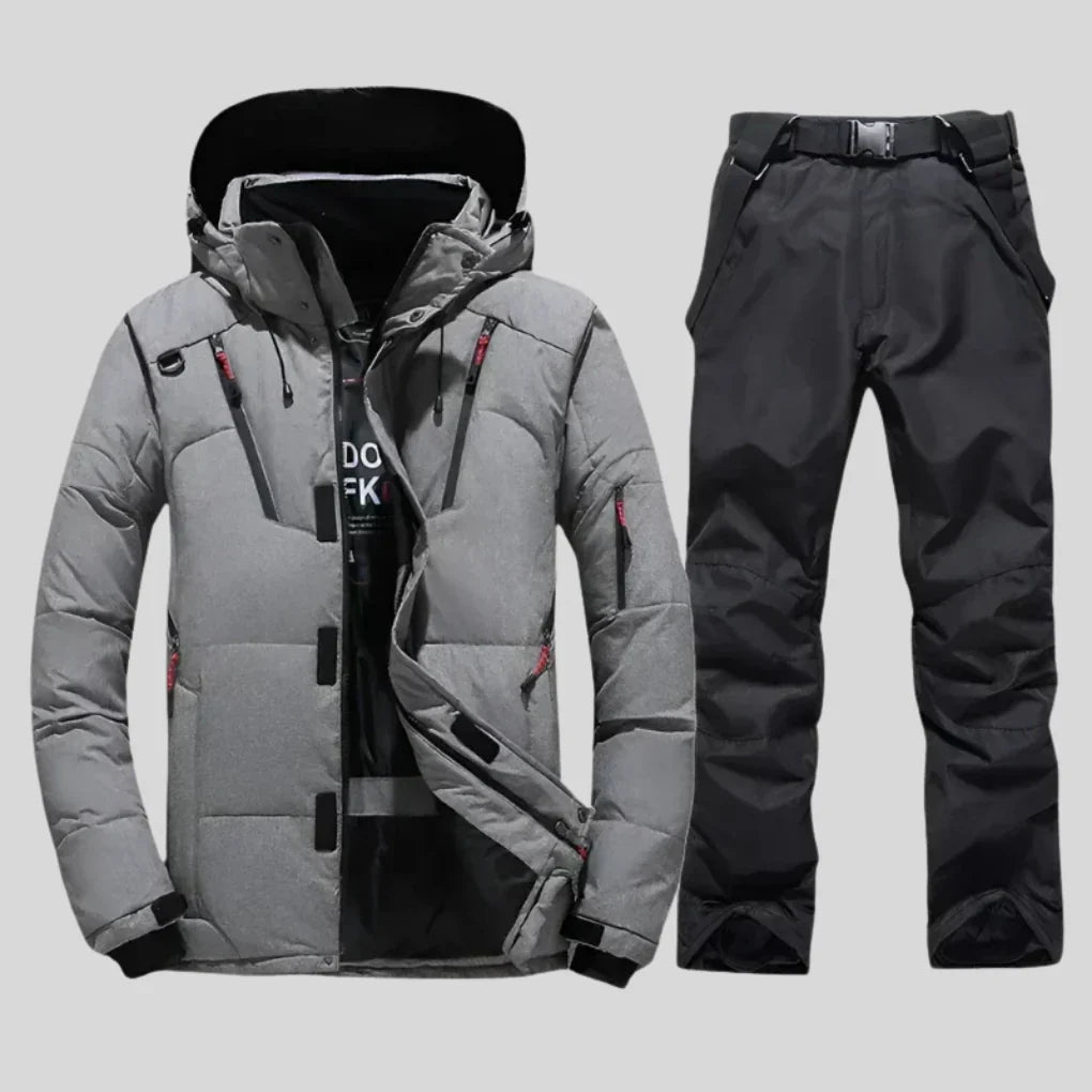Ski Outfit Set Men Weatherproof Two Piece Design with Regular Fit