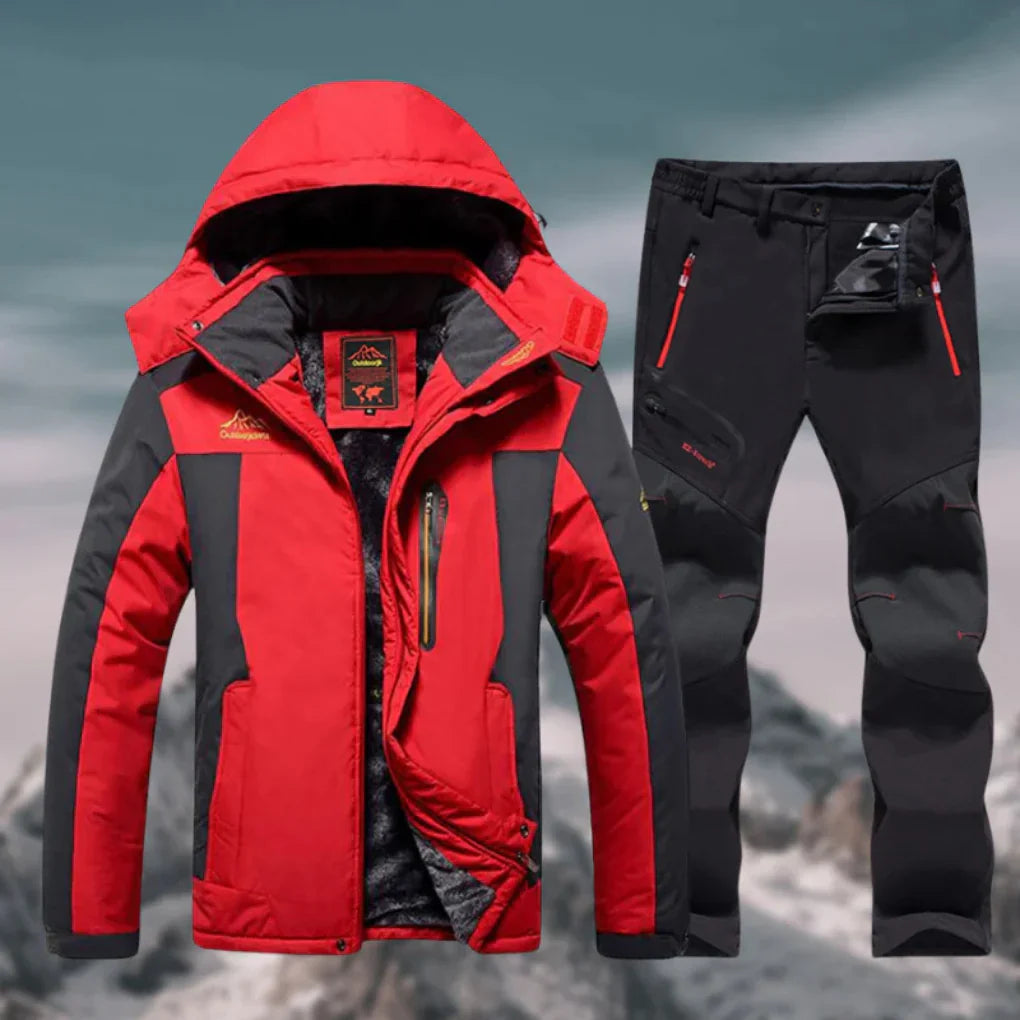 Ski Outfit Set Men Weatherproof Two Piece Regular Fit Outerwear