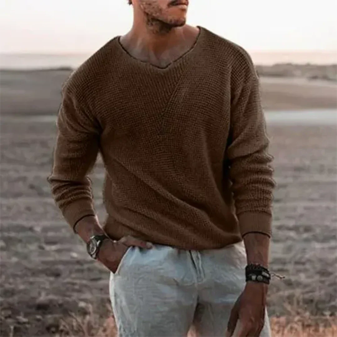Sweater Men Warm Long-Sleeved Classic Knit Pullover