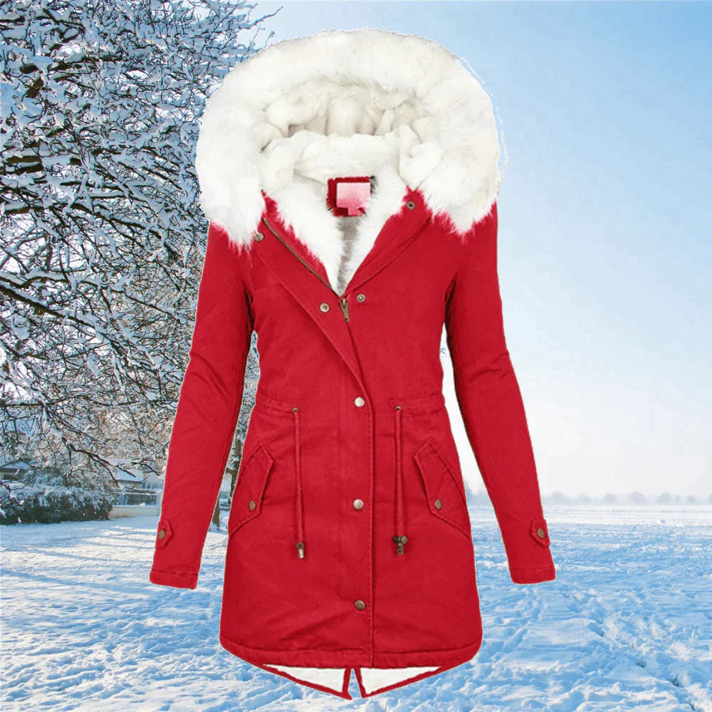 Parka Women Hooded Warm Winter Coat with Pockets
