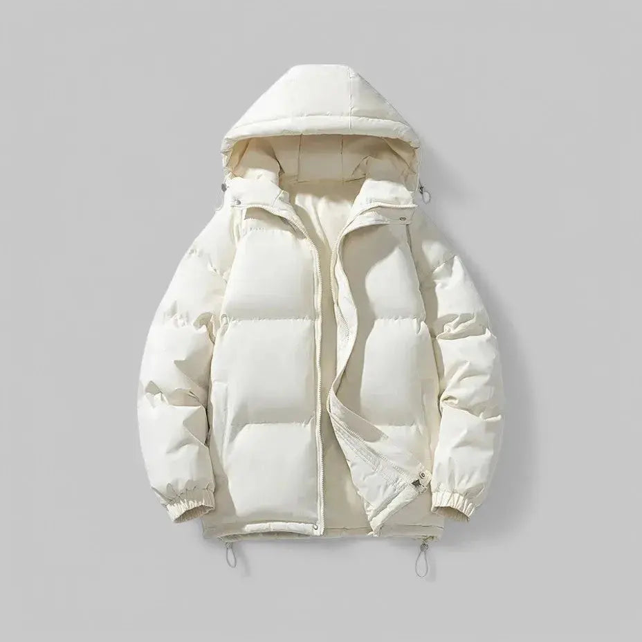 Puffer Jacket Women Hooded Insulated Quilted Drawcord Hem