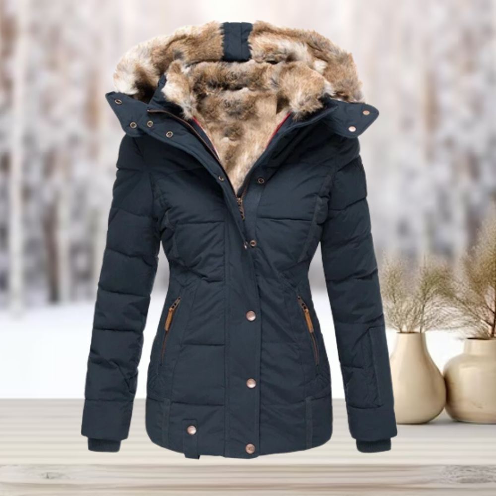 Puffer Jacket Women Winter Hooded Slim Fit