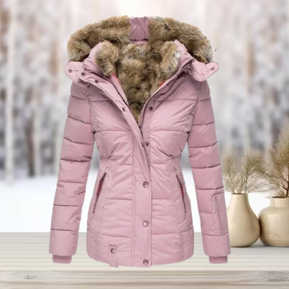 Puffer Jacket Women Winter Hooded Slim Fit