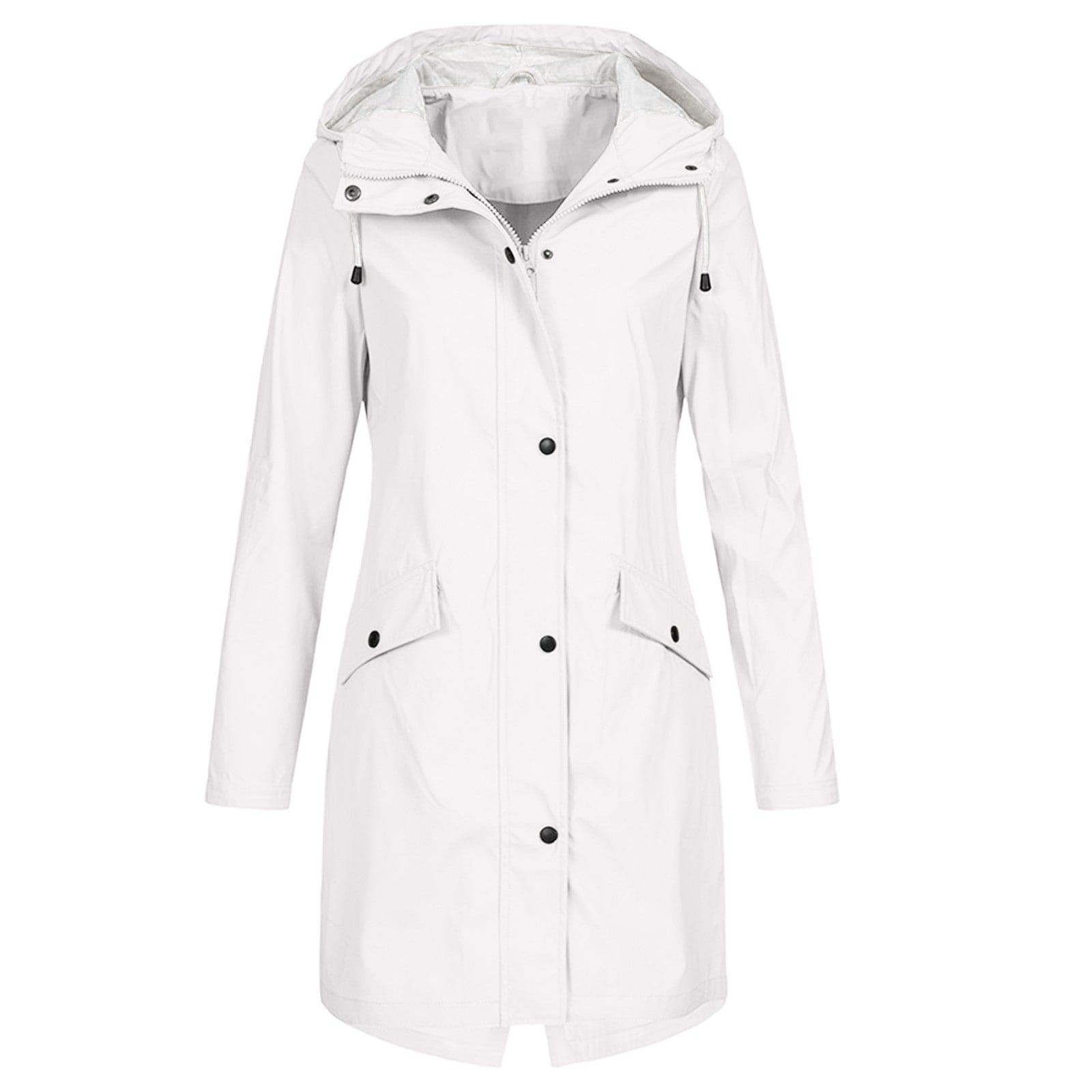 Rain Jacket Women Long Windproof Waterproof Coat
