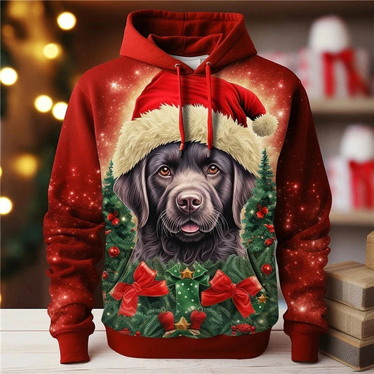 Men’s Christmas Hoodie - Festive Hoodie with Ribbed Sleeves