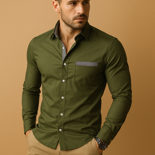 Shirt Men Slim Fit Construction with Form Fitting Profile Design