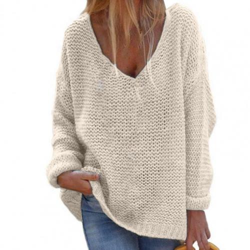Sweater Women Warm Loose Relaxed Fit Elegant Everyday Style