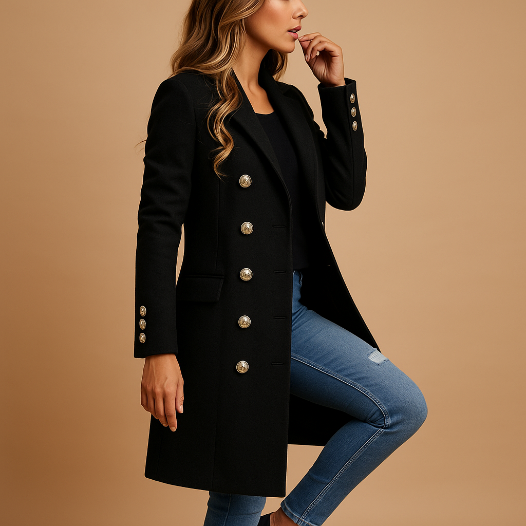 Trench Coat Women Long Fitted Style with Belt Closure