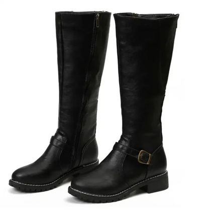Knee-High Boots Women High Shaft Zipper Closure