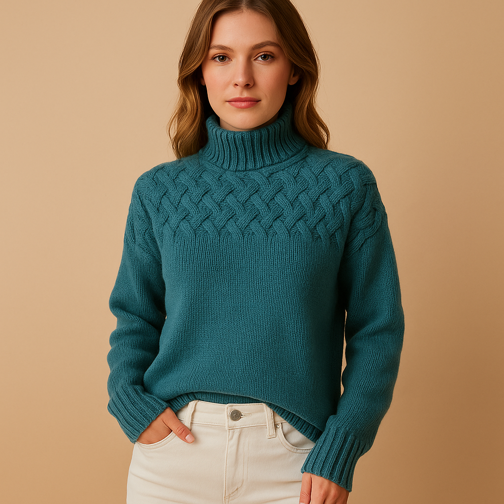 Turtleneck Sweater Women Long Relaxed Fit Design