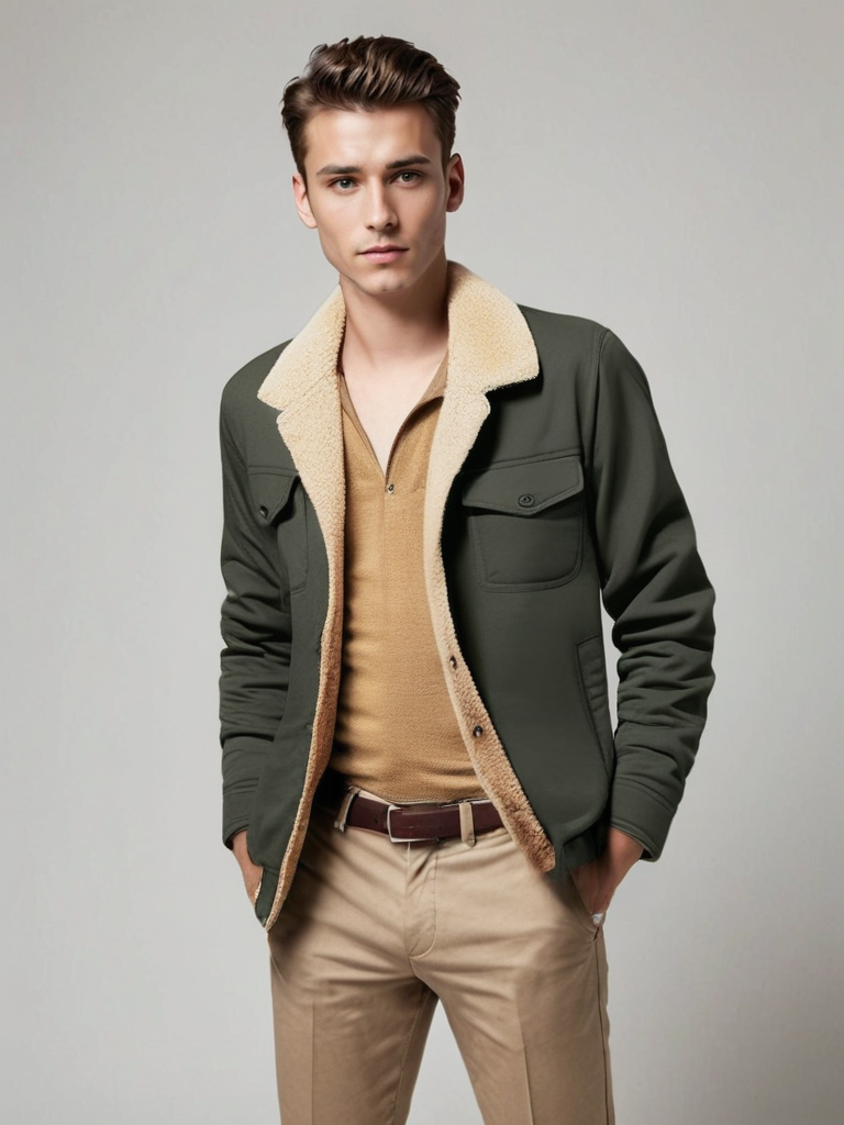 Winter Jacket Men Warm Thick Front Pockets