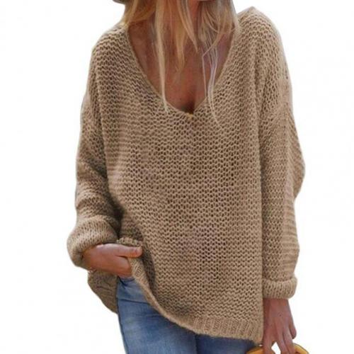 Sweater Women Warm Loose Relaxed Fit Elegant Everyday Style