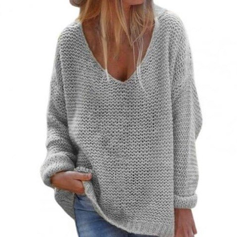 Sweater Women Warm Loose Relaxed Fit Elegant Everyday Style